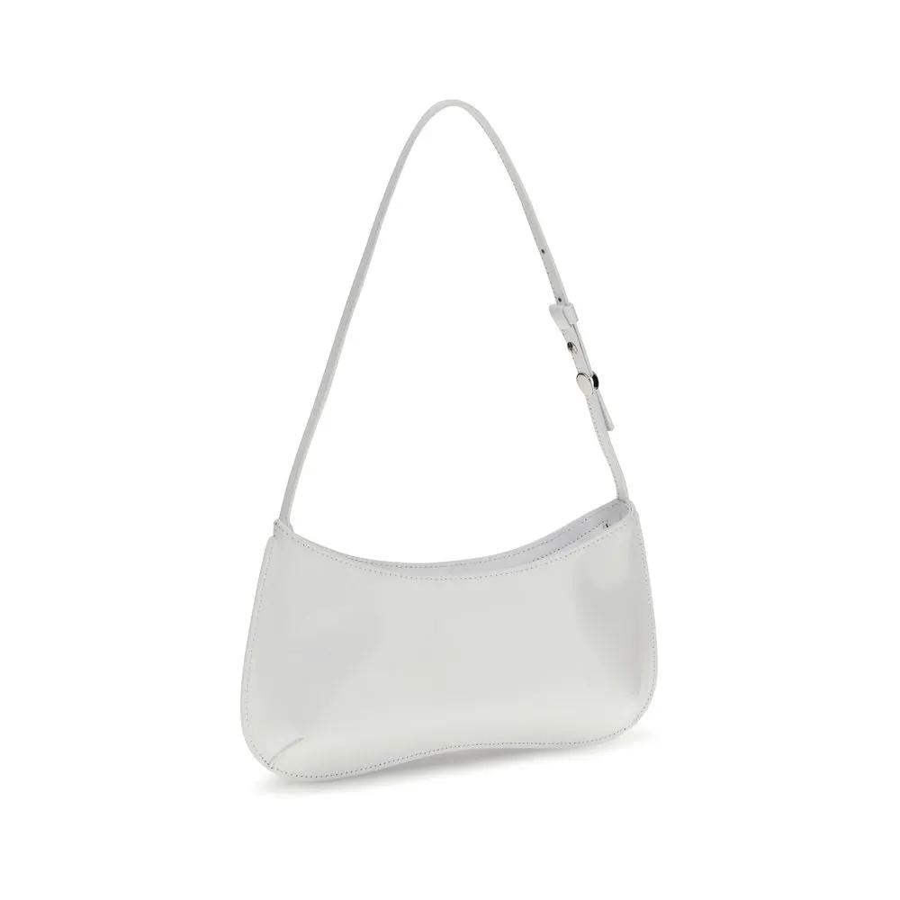 Jacquemus The Bisou Perle white leather shoulder bag front view