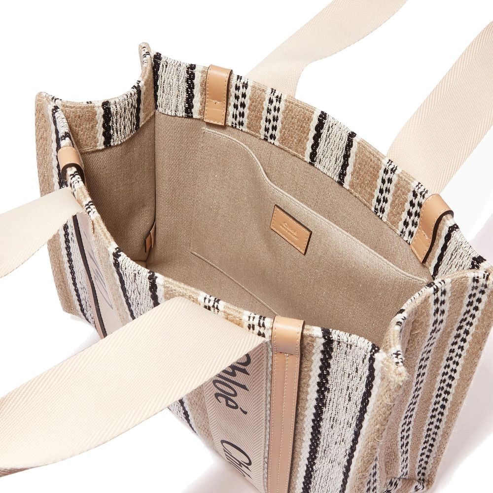 Chloé Beige Woody Medium Tote Bag