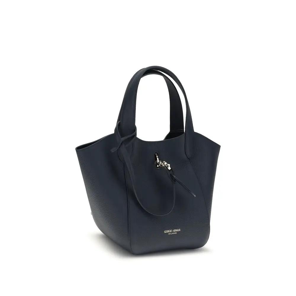 Giorgio Armani Bos Taurus blue calf leather handbag front view