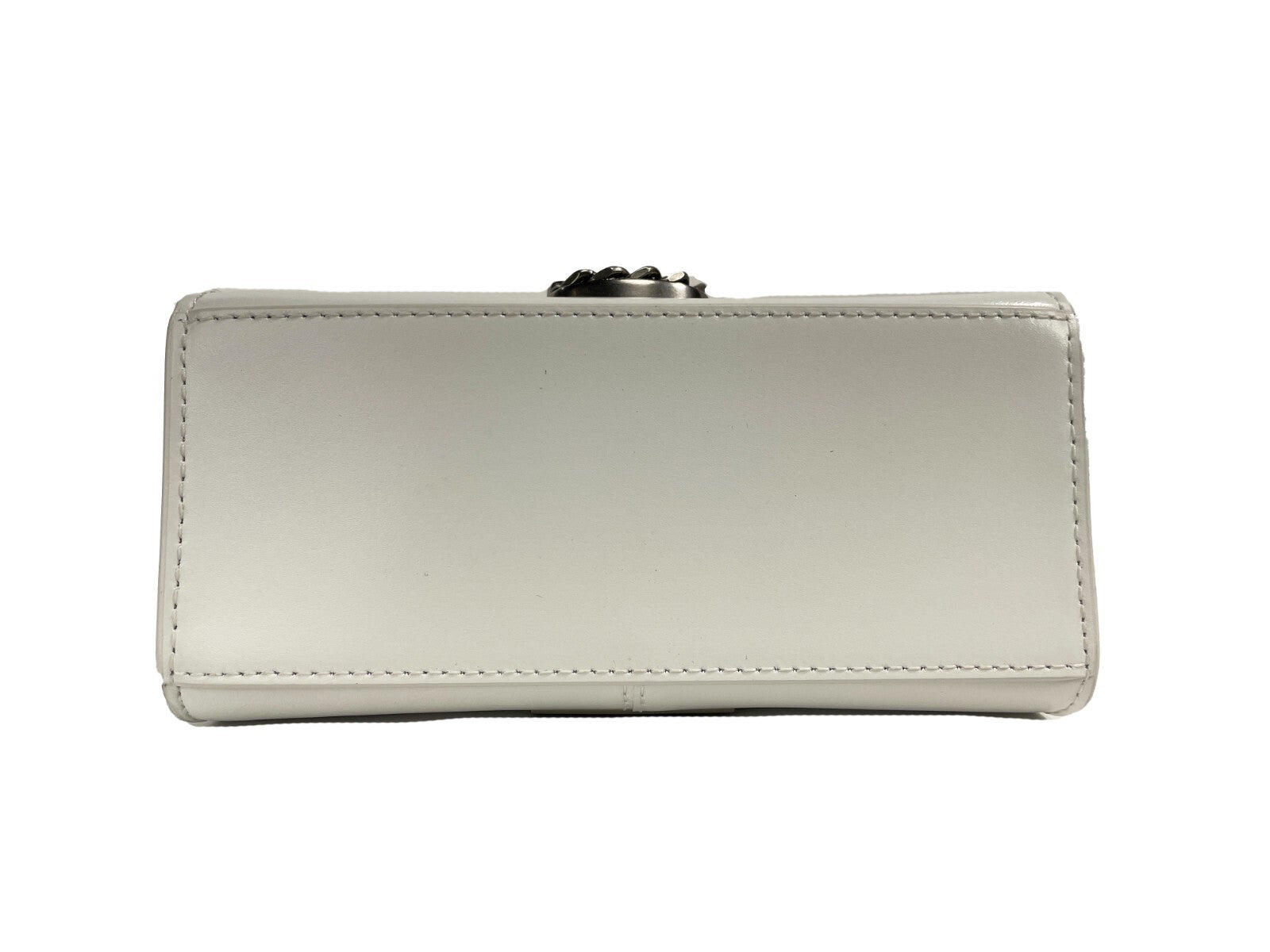 Marc Jacobs The St Marc Mini Top Handle Satchel Crossbody Bag beige leather bottom view