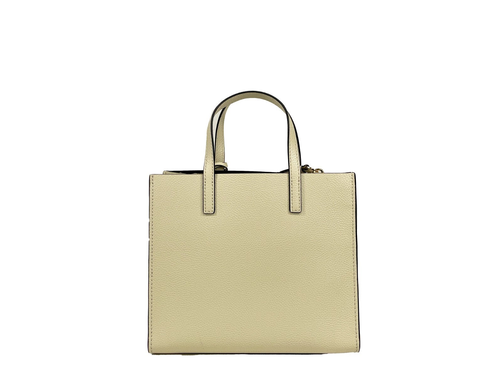 Marc Jacobs Mini Pebbled Tote in Marshmallow beige pebbled leather, tote, front view