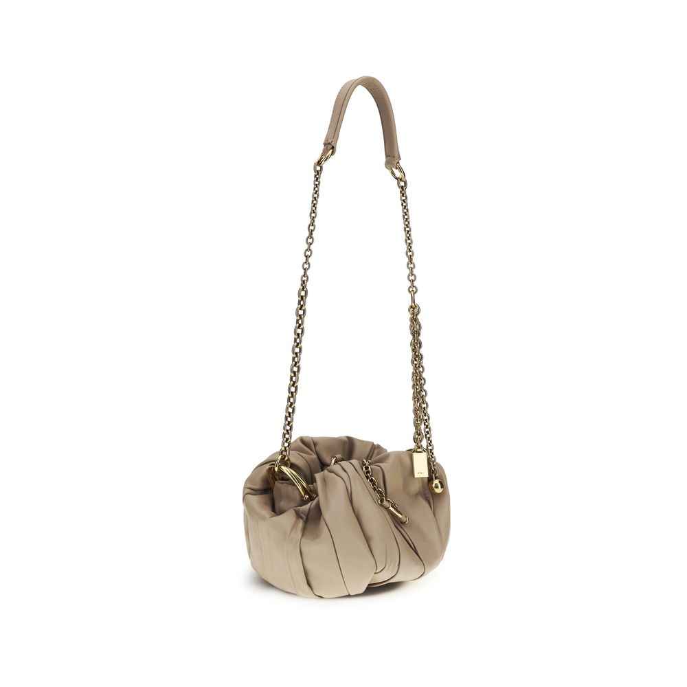 Chloé Ovis Aries Aries beige lambskin shoulder bag with chain strap, front view