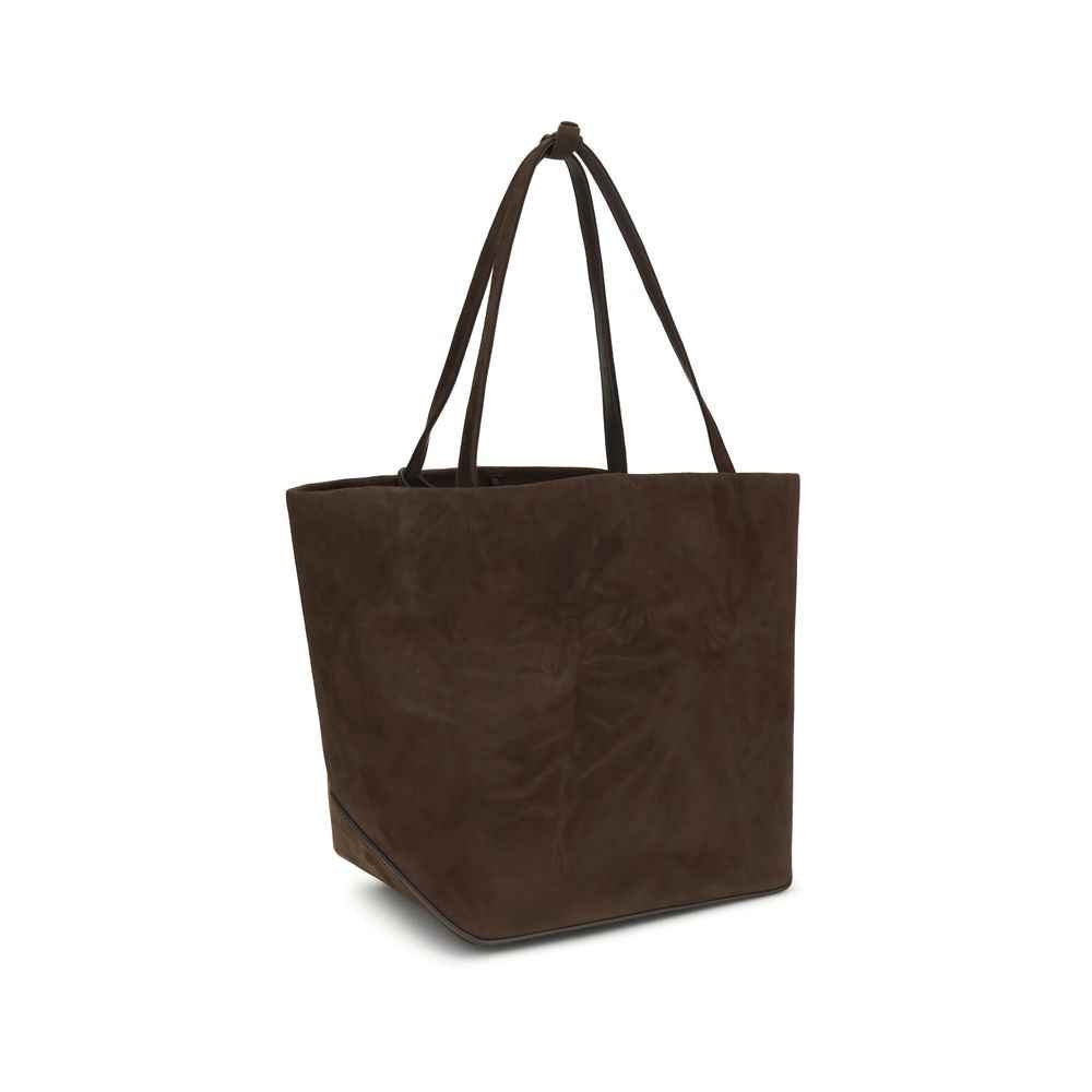 The Row Ovis Aries Aries shoulder bag in brown lamb leather, front view