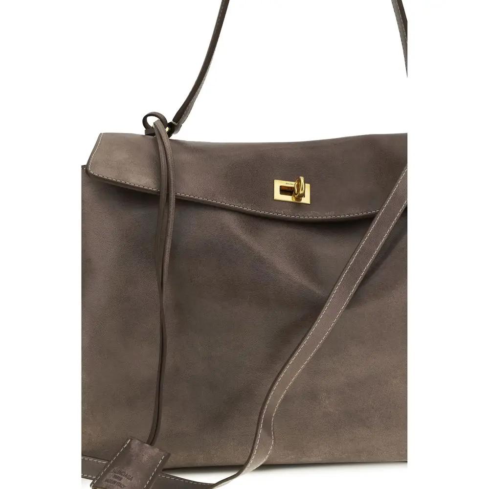 Balenciaga Ovis Aries gray lamb leather shoulder bag, front view