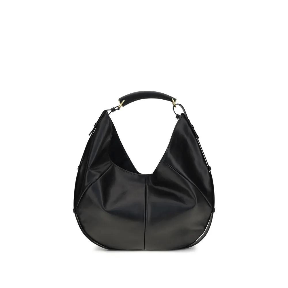 Saint Laurent The Mombasa large Shoulder Bag, black leather, front view