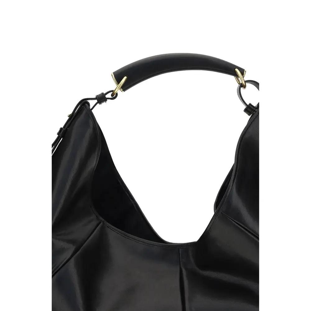 Saint Laurent The Mombasa large Shoulder Bag, black leather, front view