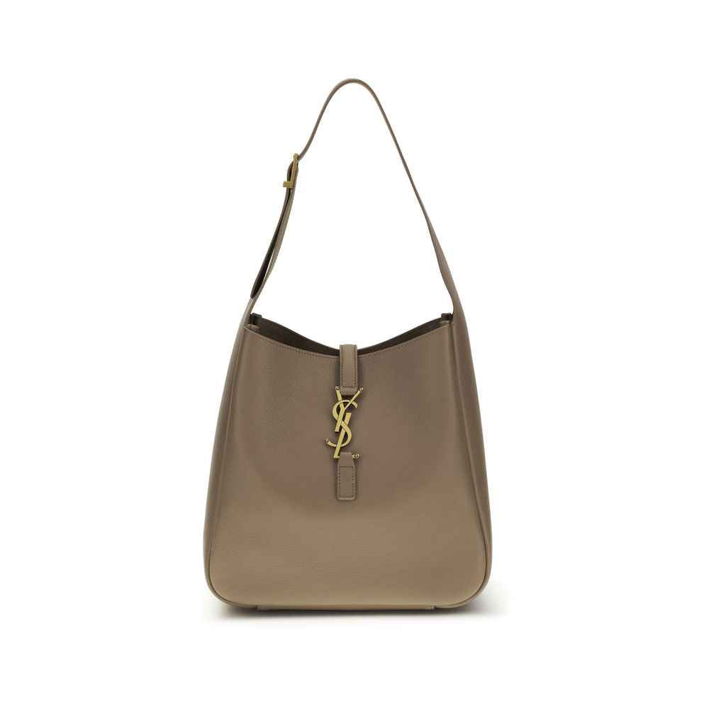 Saint Laurent Bos Taurus shoulder bag, gray calf leather, front view