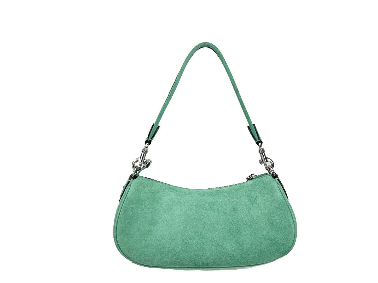 COACH Ashton suede shoulder bag green front view