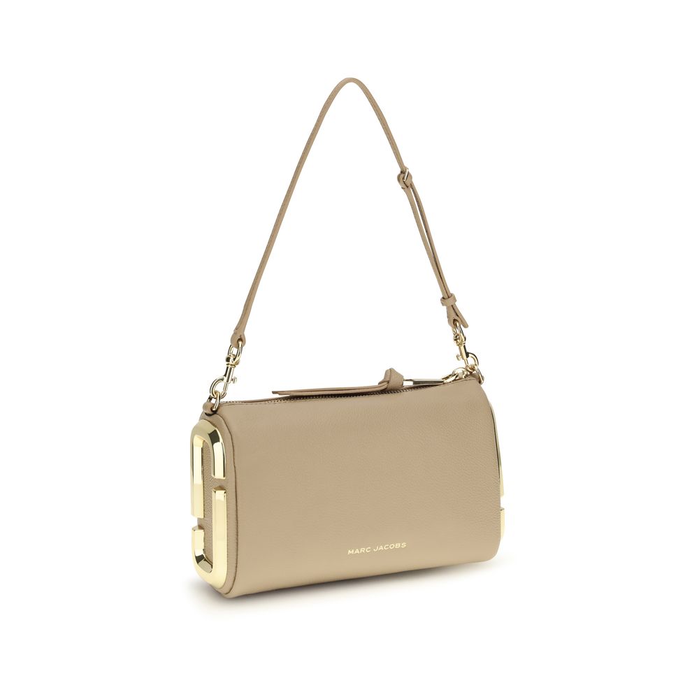 Marc Jacobs Bos Taurus beige calf leather gold-tone hardware shoulder bag, three-quarter front view