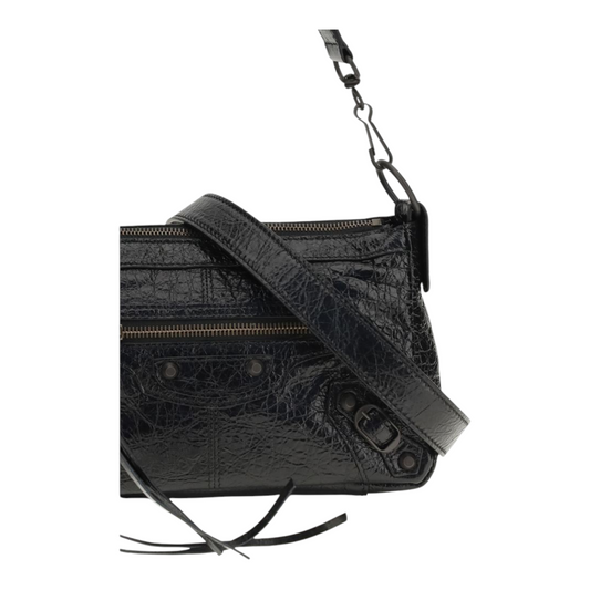 Balenciaga Le City Moto Mini Handbag Black Leather Metal