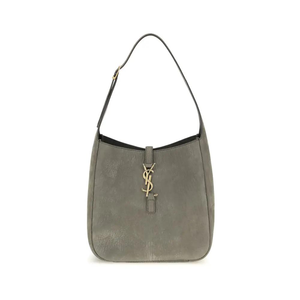 Saint Laurent Bos Taurus shoulder bag, gray calf leather, front view