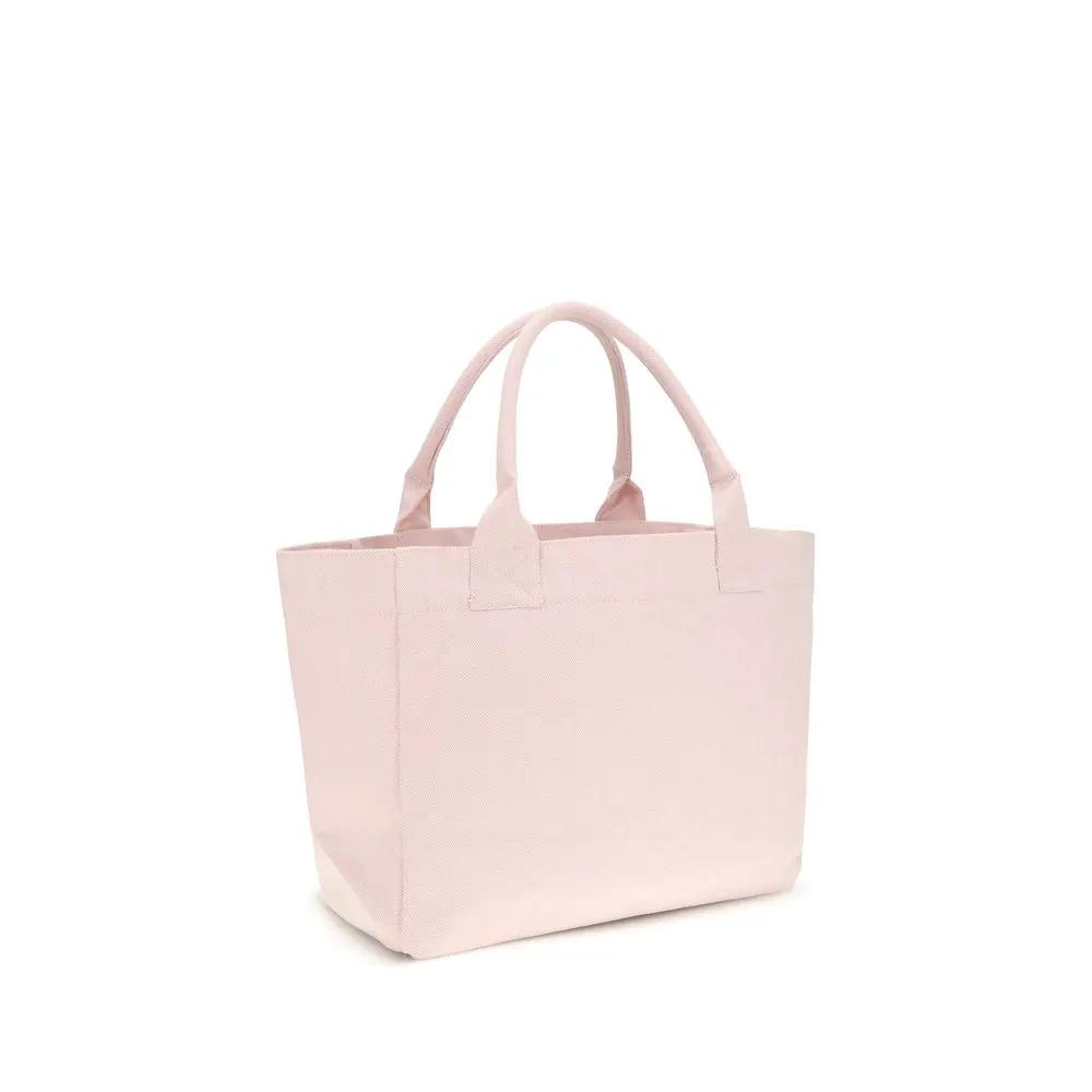 Ganni pink recycled polyester shoulder bag front view