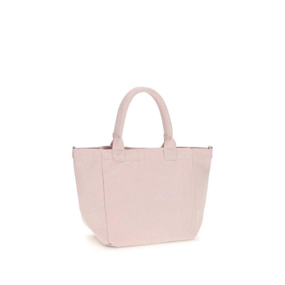 Ganni Multicolor Recycled Polyester Shoulder Bag pink front view