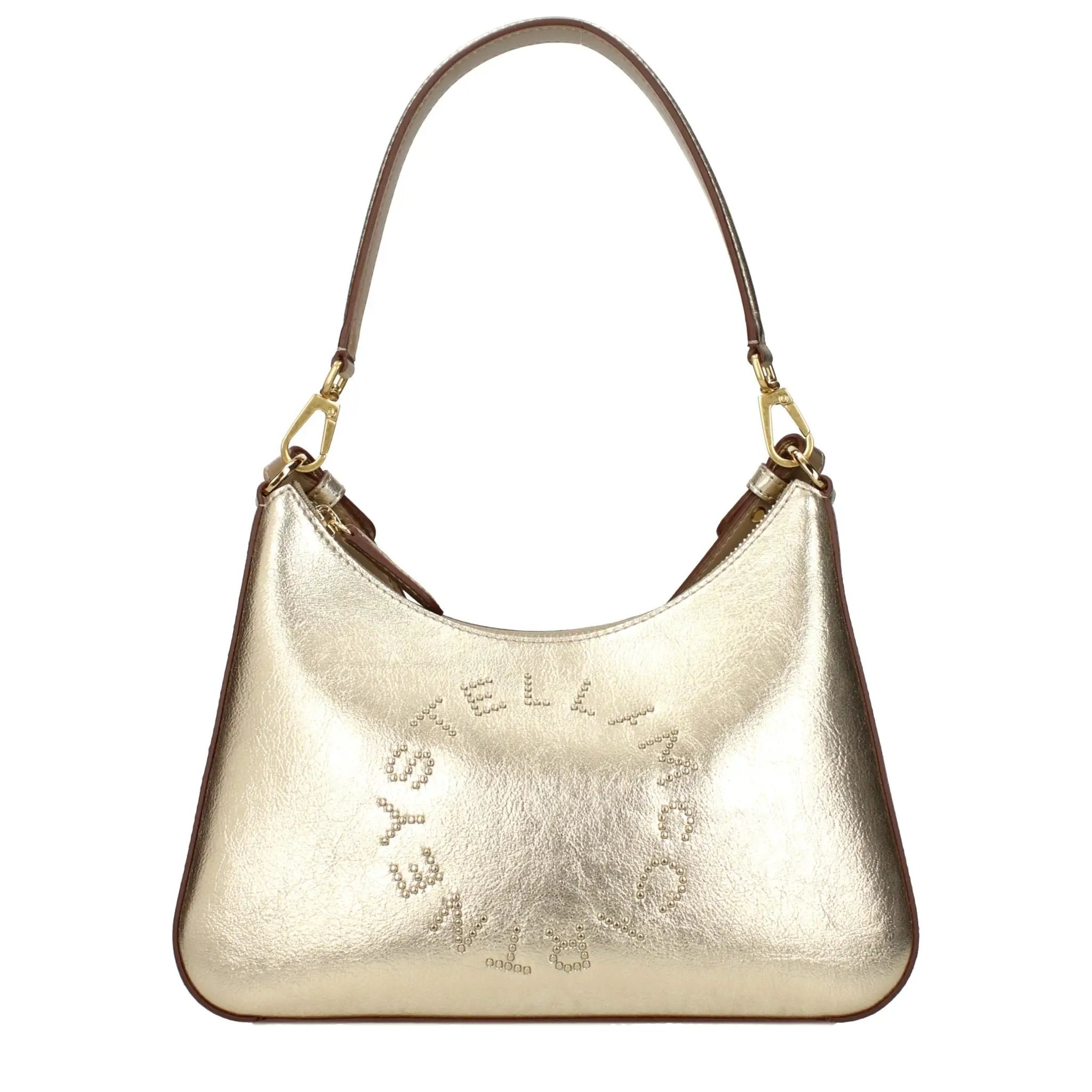 Stella McCartney Gold Leather Shoulder Bag, metallic gold leather, shoulder bag, front view