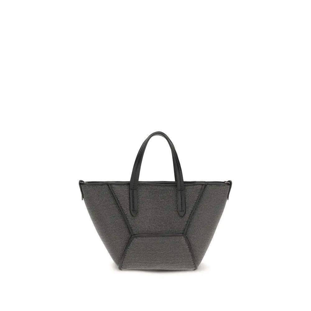 Brunello Cucinelli Bos Taurus shoulder bag, black calf leather, front view