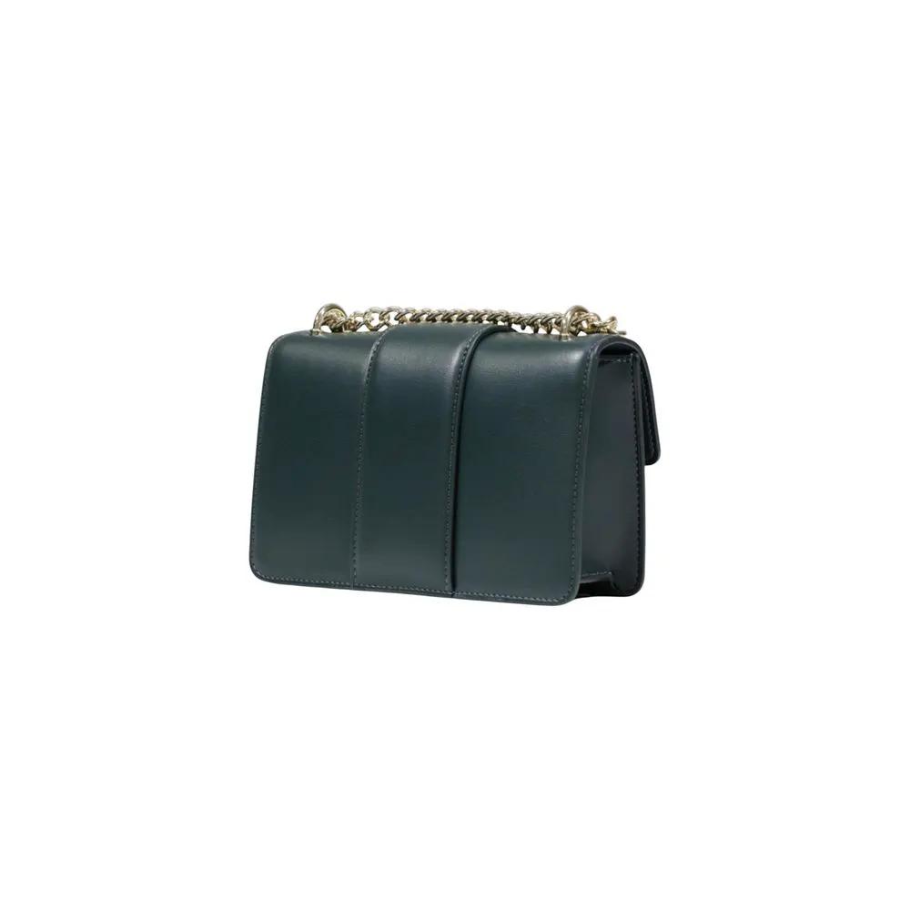Armani Exchange Green Polyester Shoulder Bag with gold-tone chain, front view