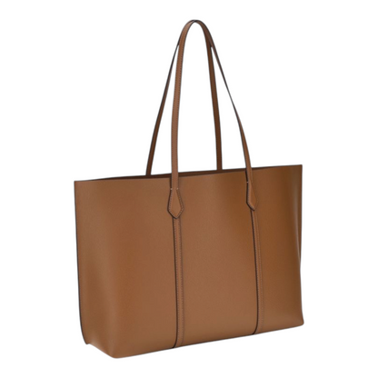 Bolso tote Perry de XT & Co en piel de becerro granulada color marrón con asas largas para llevar al hombro