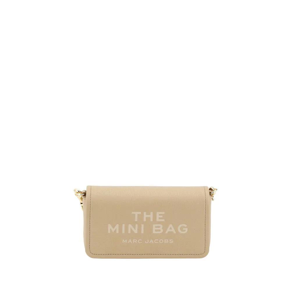Marc Jacobs The Mini Bag beige leather shoulder bag front view