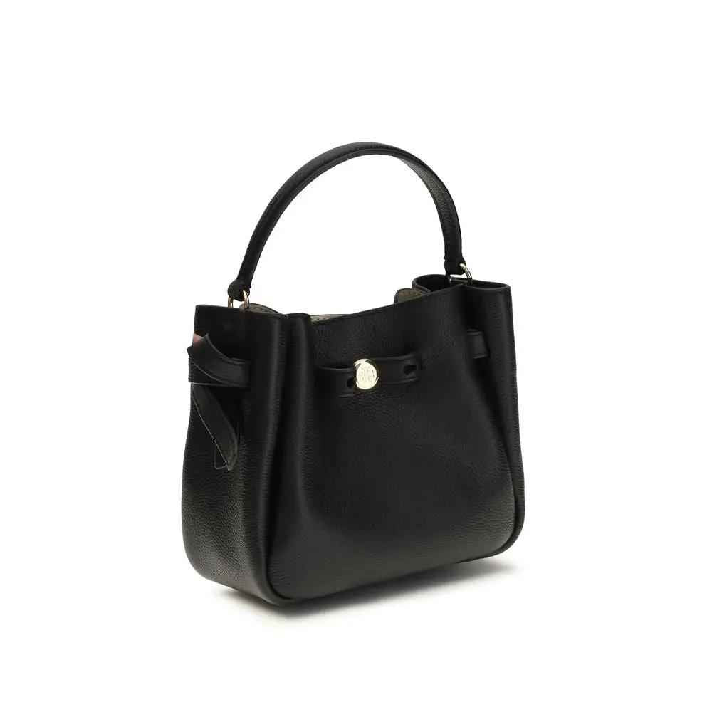 Tory Burch Black Calf Leather Bos Taurus Shoulder Bag