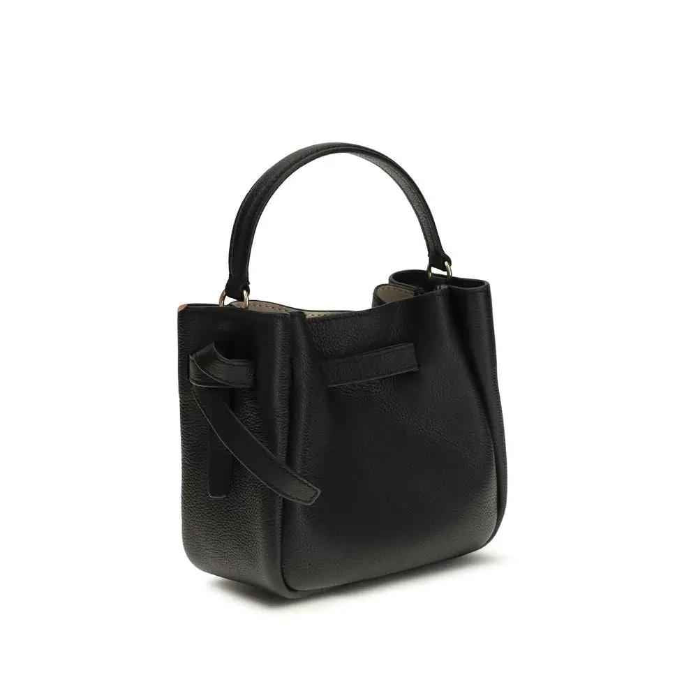 Tory Burch Black Calf Leather Bos Taurus Shoulder Bag