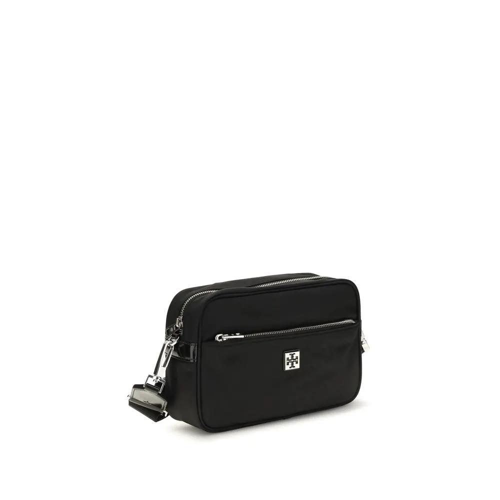 Tory Burch Shoulder Bag polyamide black with silver hardware, front view