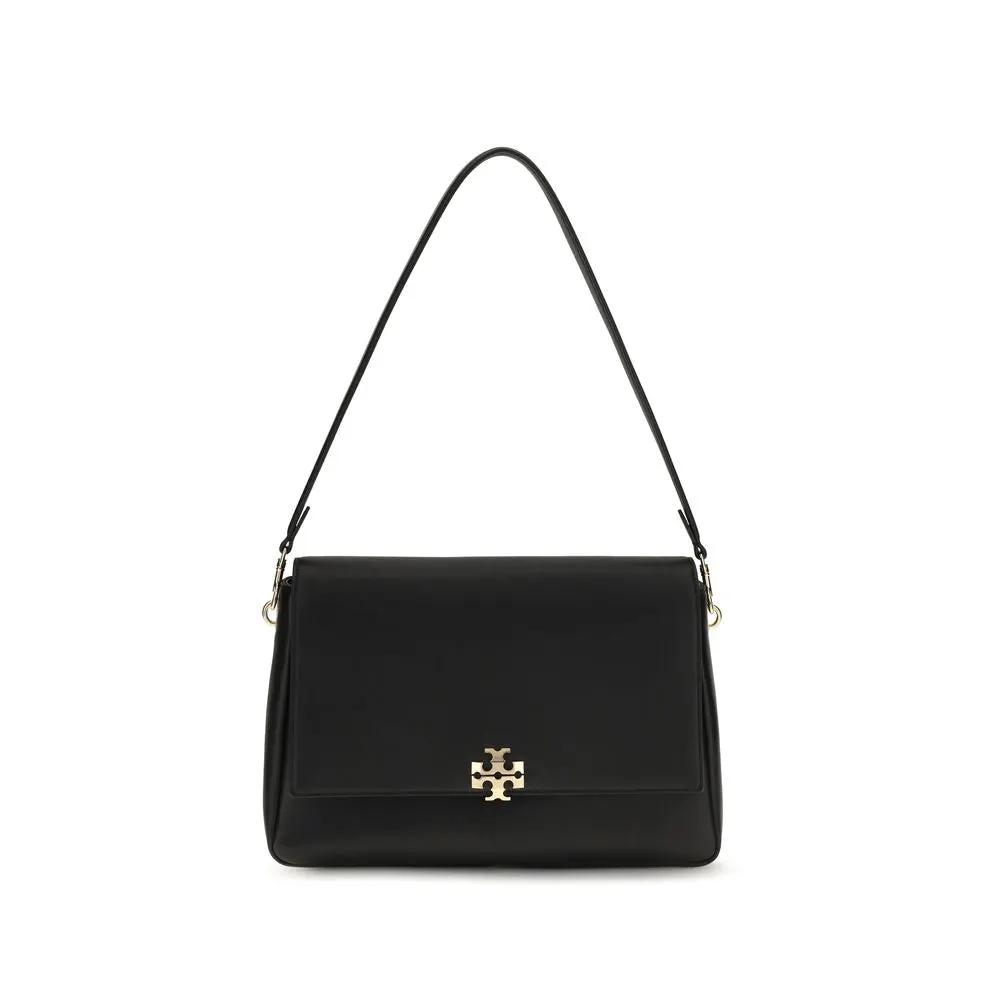 Tory Burch Bos Taurus calf leather black shoulder bag front view