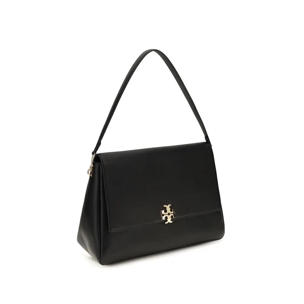 Tory Burch Bos Taurus calf leather black shoulder bag front view
