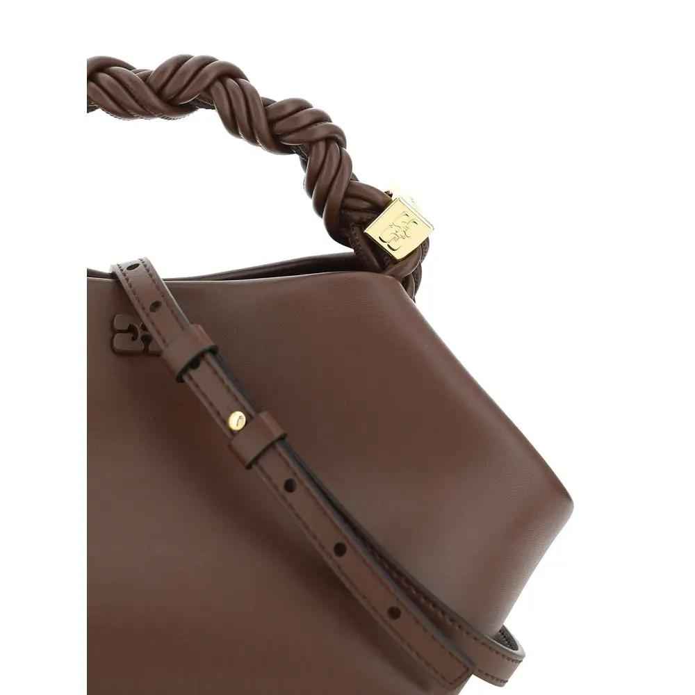 Ganni Brown Recycled Leather Handbag