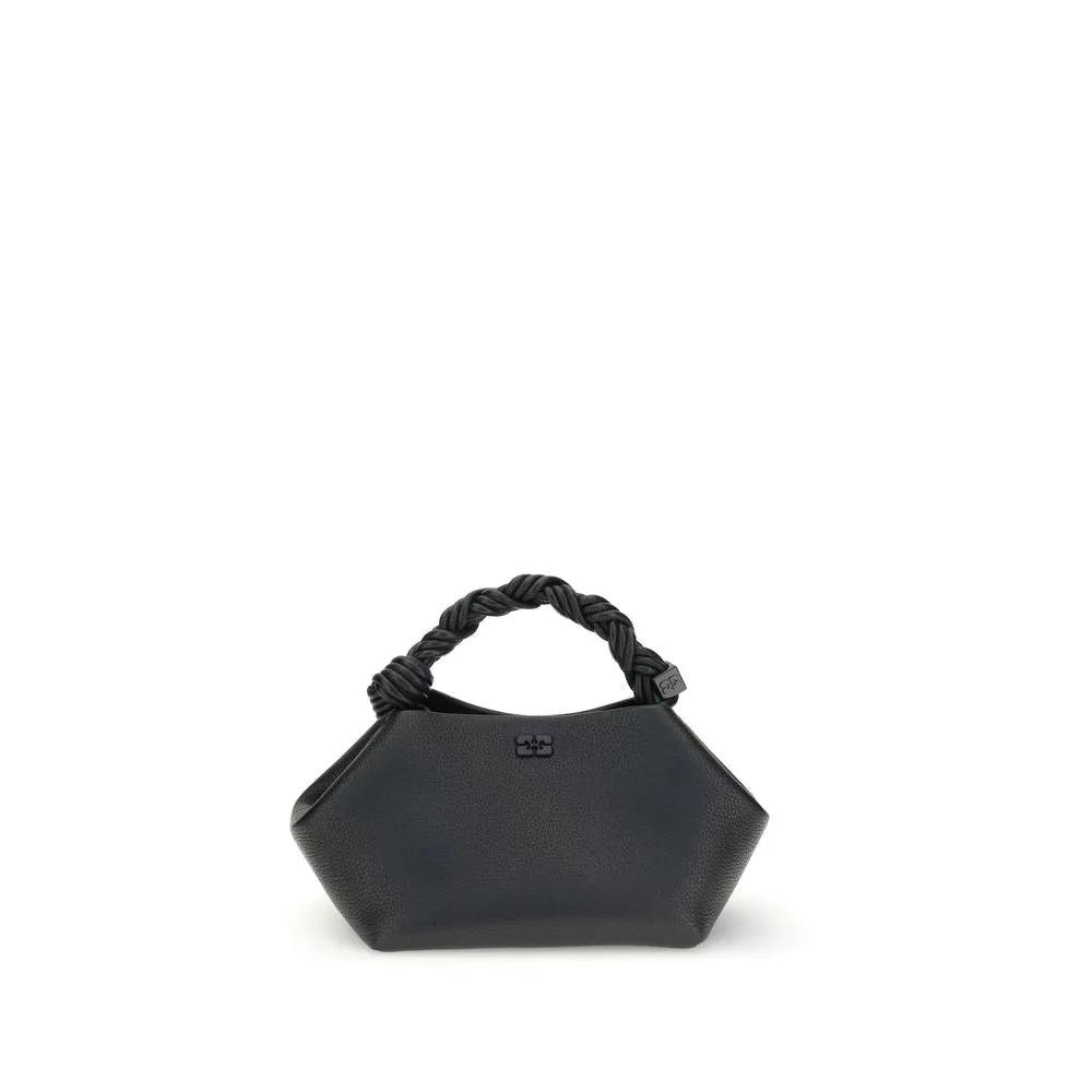 Ganni Recycled-Polyester Handbag black front view