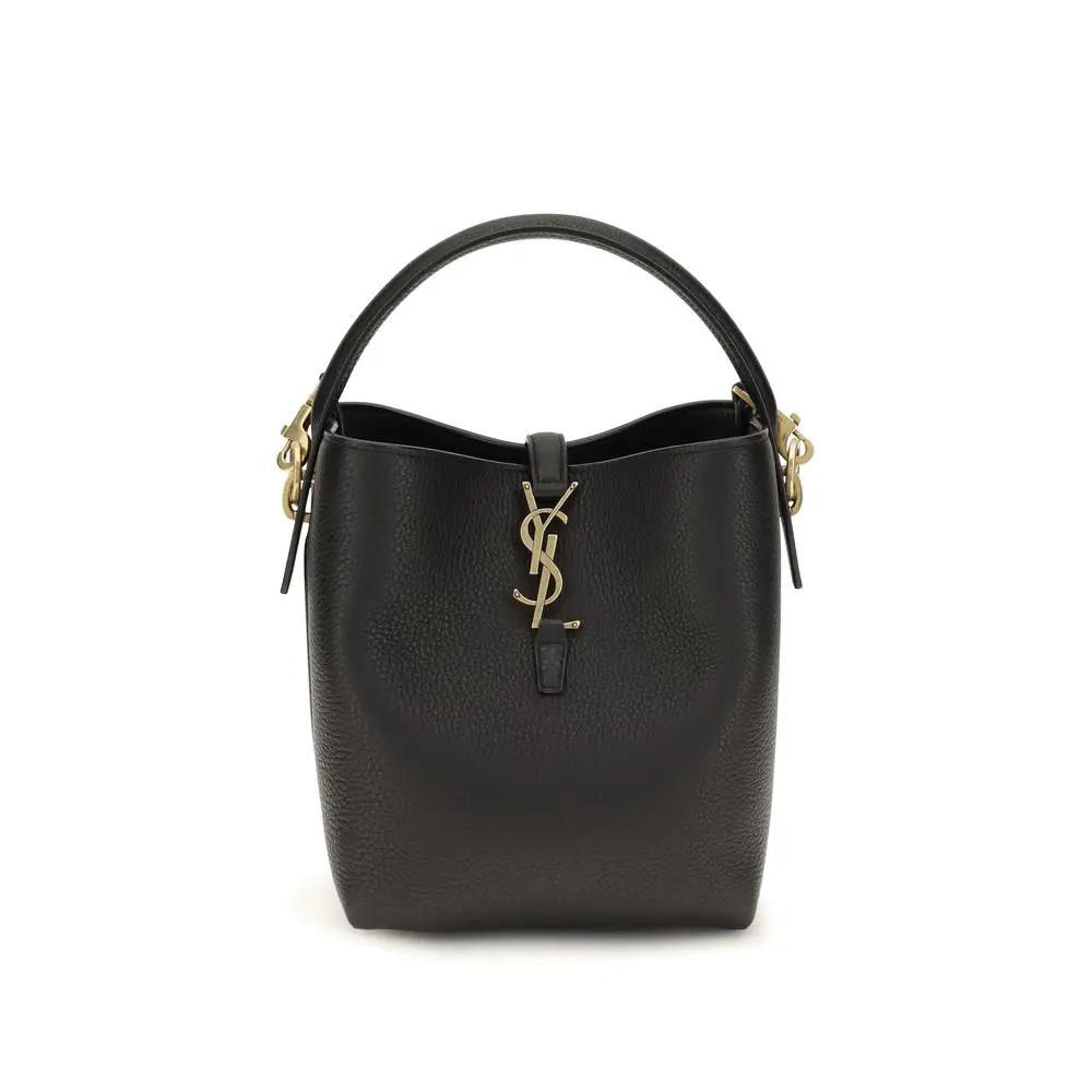 Saint Laurent Bos Taurus shoulder bag, black calf leather, front view