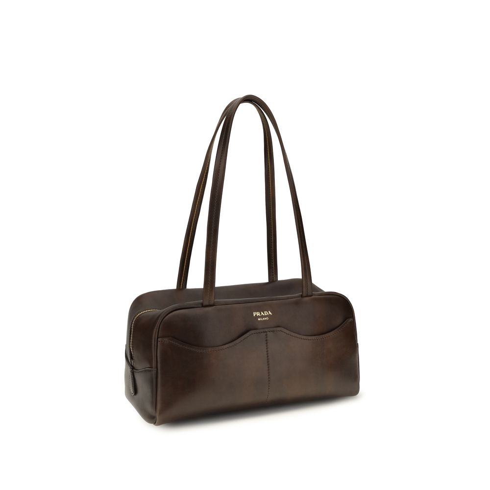 Prada Brown Leather Shoulder Bag