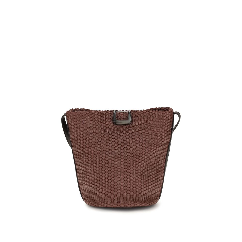 Brunello Cucinelli Bordeaux Small Sartorial Backet Bag