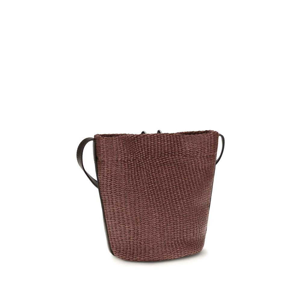 Brunello Cucinelli Bordeaux Small Sartorial Backet Bag