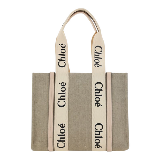 Chloé Linen Bolso de Mano Beige