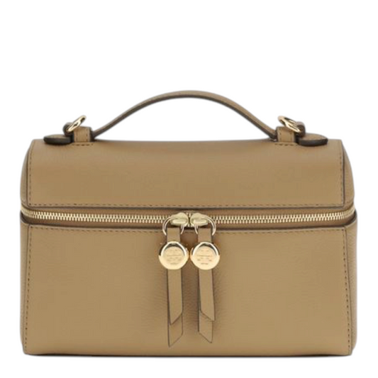 Tory Burch The Romy Slim Top Bolso Satchel Beige