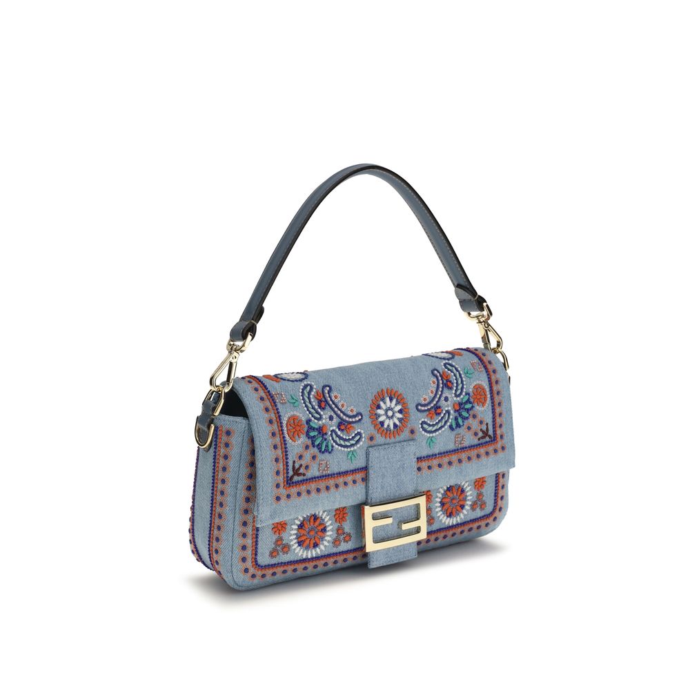 Fendi  Multicolor  Denim Shoulder Bag