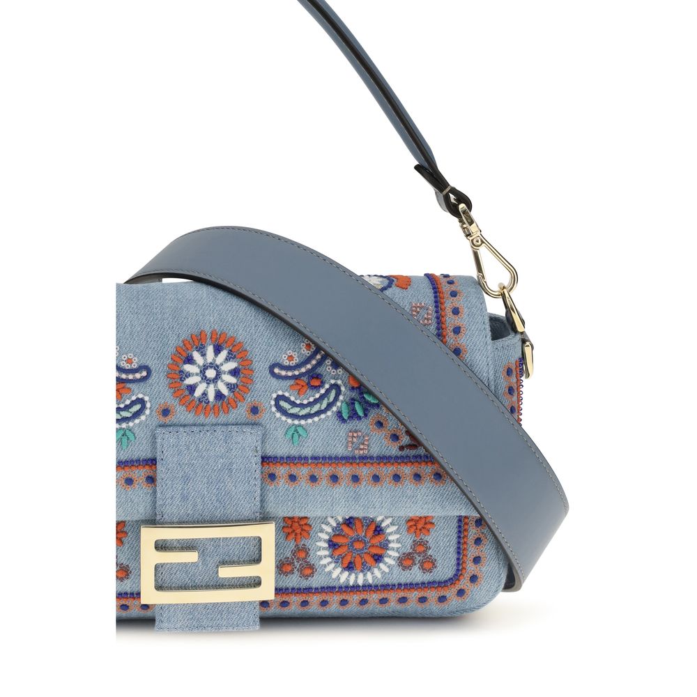 Fendi  Multicolor  Denim Shoulder Bag
