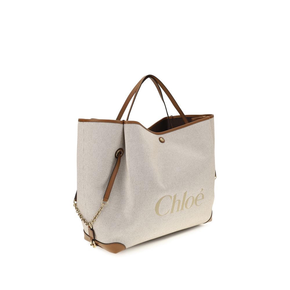 Chloé Beige The Large Carry Tote Bag