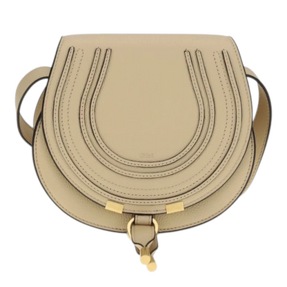 Chloé Small Marcie leather Shoulder Bag Beige Leather