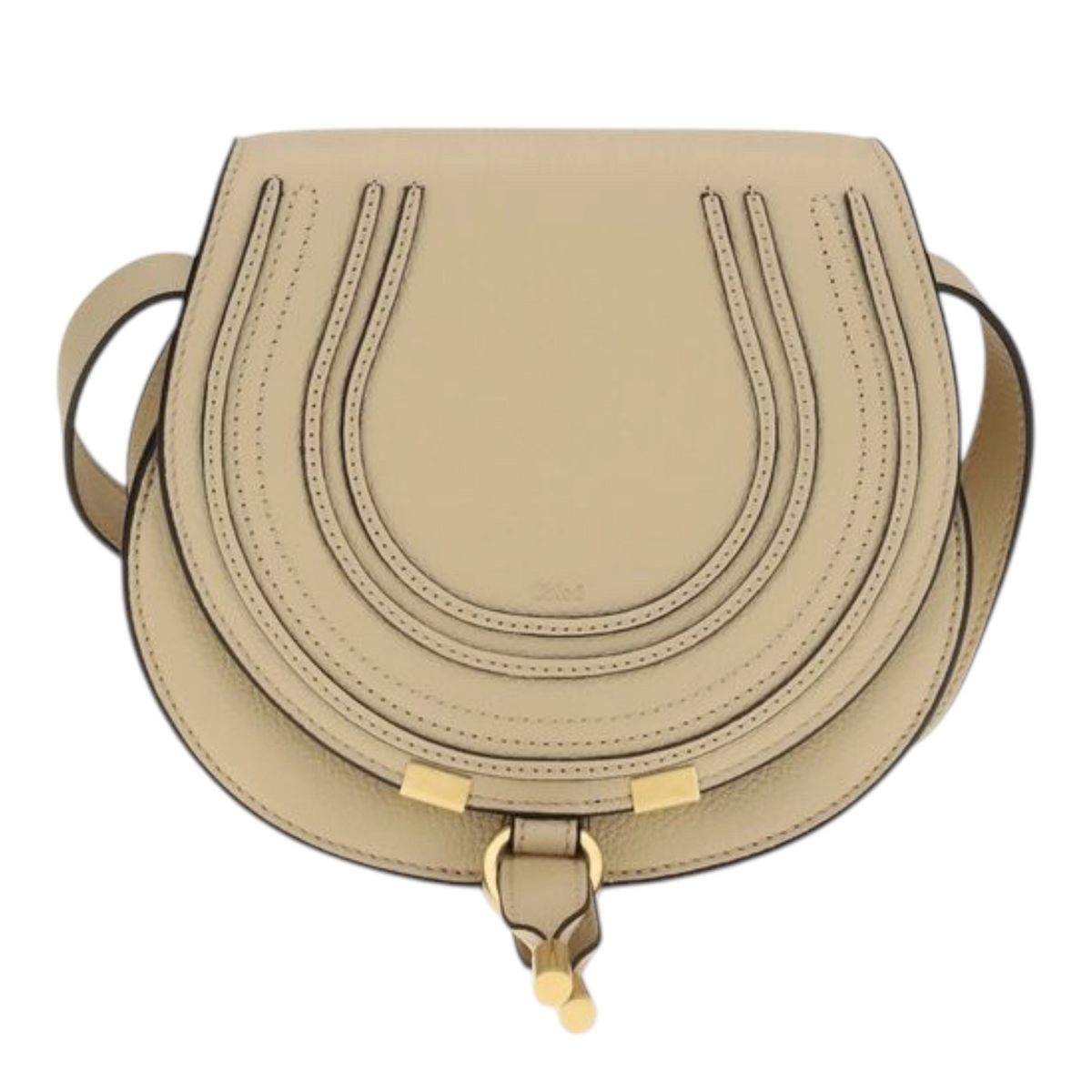 Chloé Small Marcie leather Shoulder Bag Beige Leather