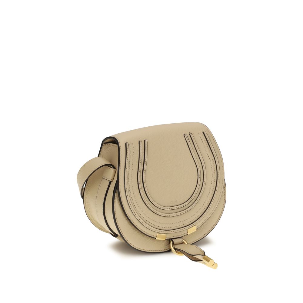 Chloé Beige  Small Marcie leather Shoulder Bag