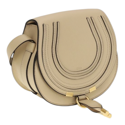 Chloé Small Marcie leather Shoulder Bag Beige Leather