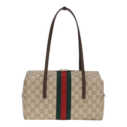 Gucci Medium Boston Melrose Shoulder Bag Beige Leather Synthetic