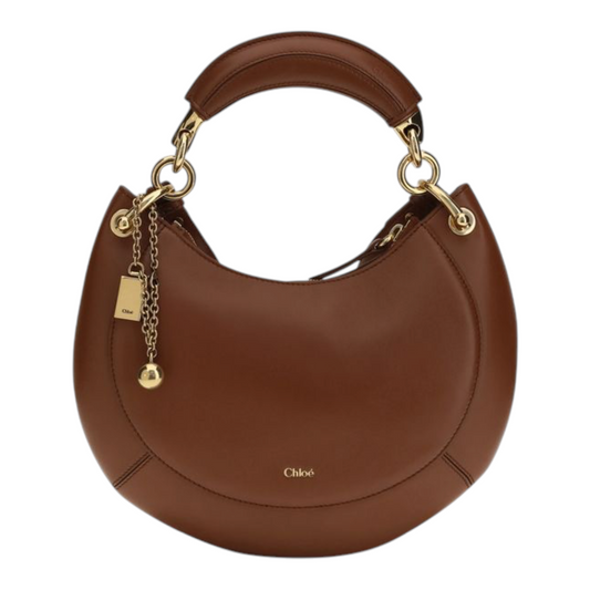 Chloé Banana Zipped Hobo Bag Brown Leather