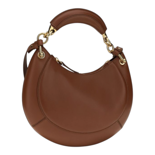 Chloé Banana Zipped Hobo Bag Brown Leather