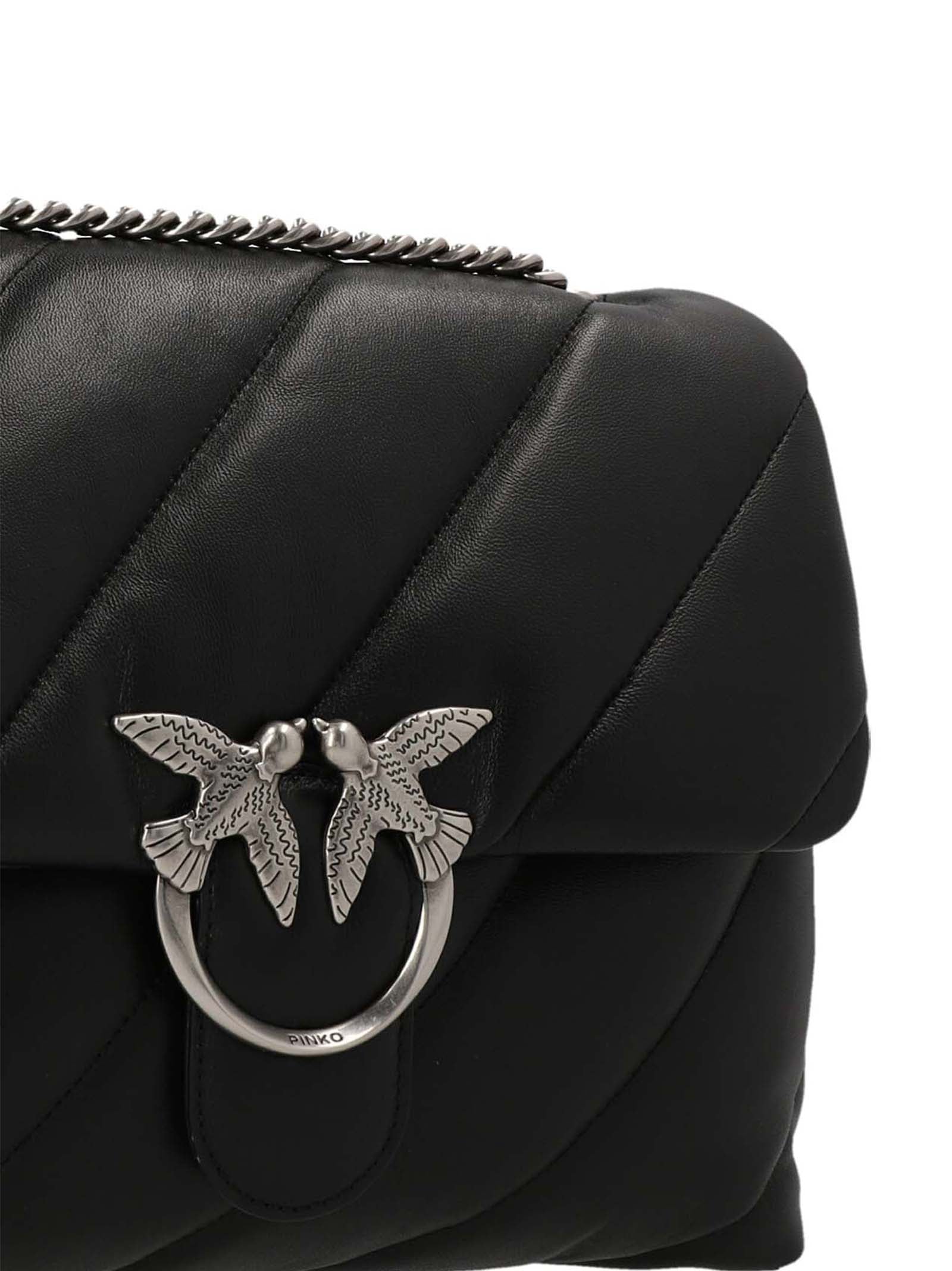 PINKO Black Classic Love Puff  Crossbody Bag