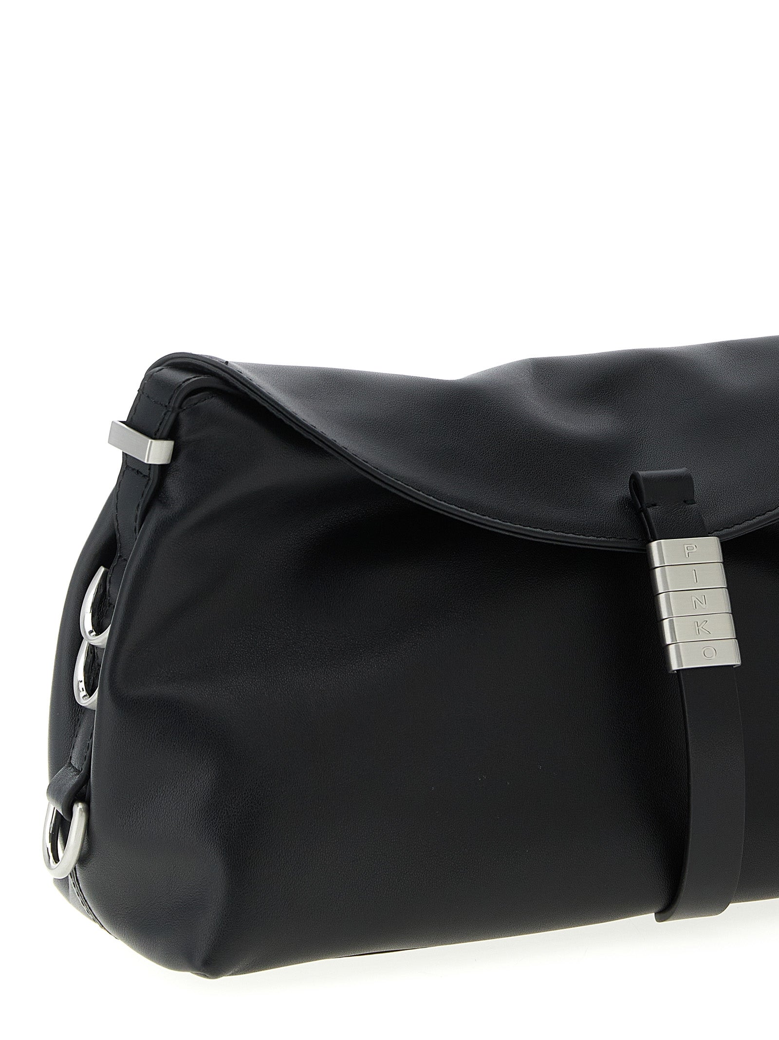 PINKO Black Saddle Baguette Bag