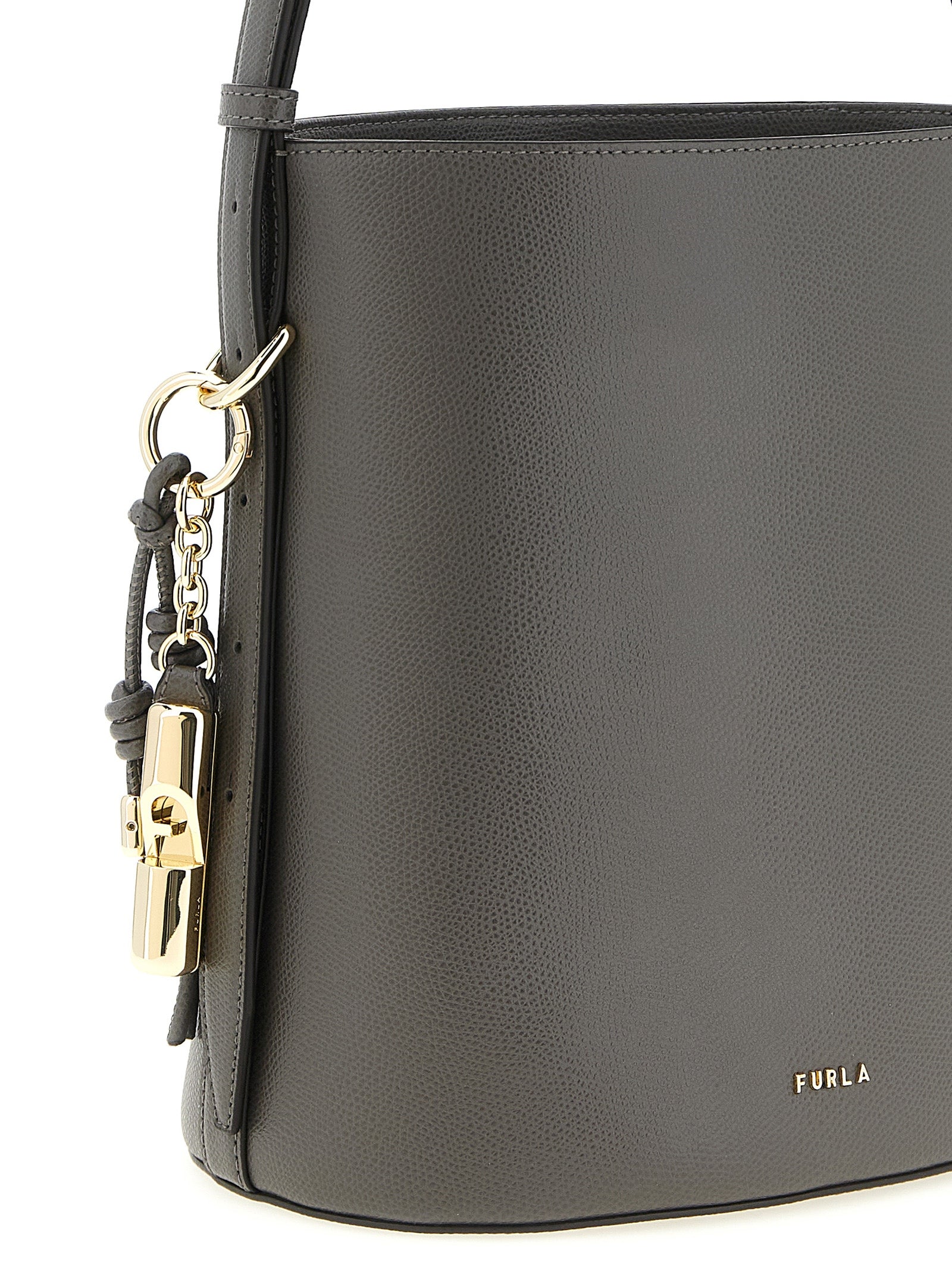 Furla Gray Roxie Bucket Bag