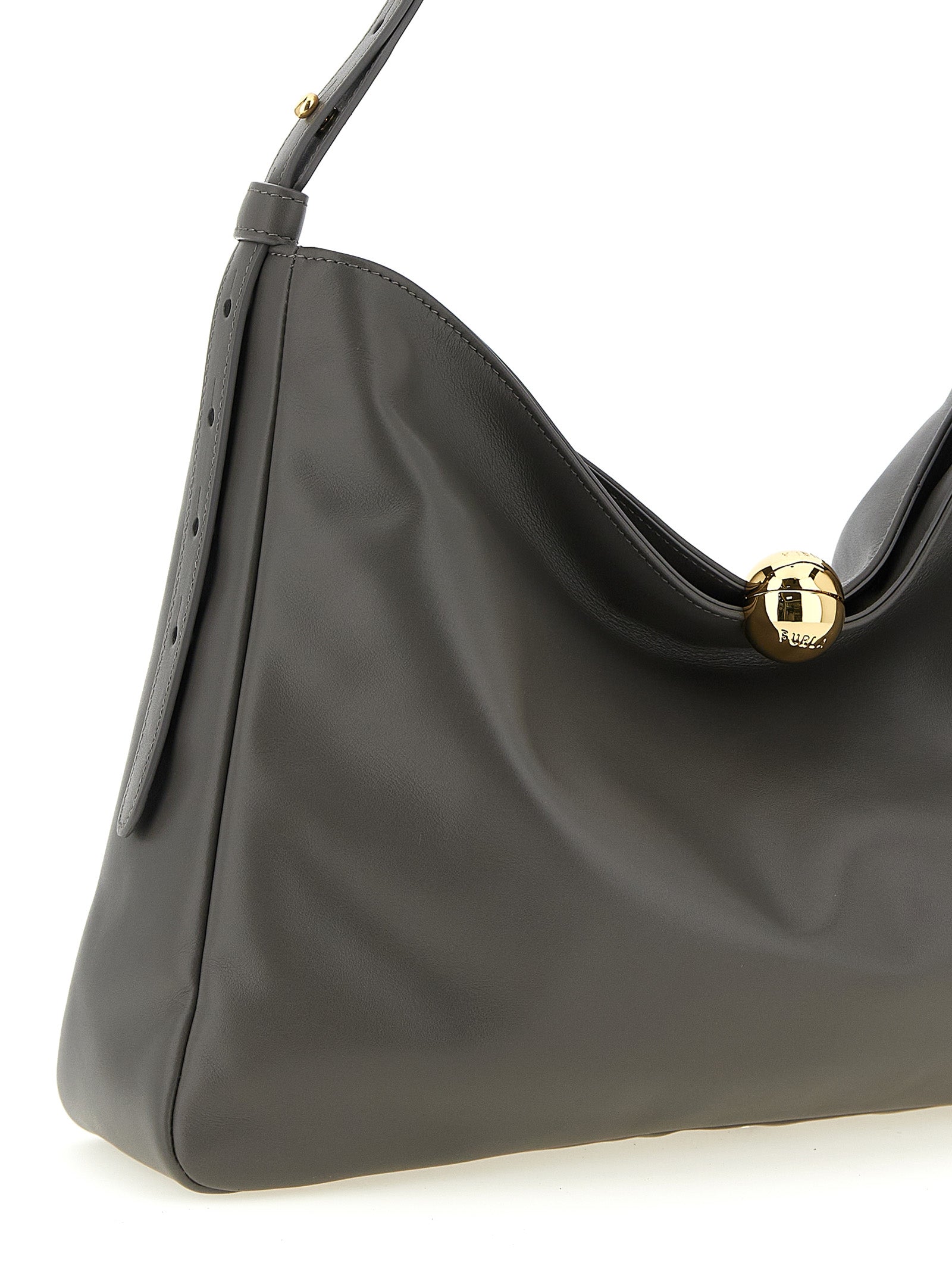 Furla Gray Sfera Soft Shoulder Bag