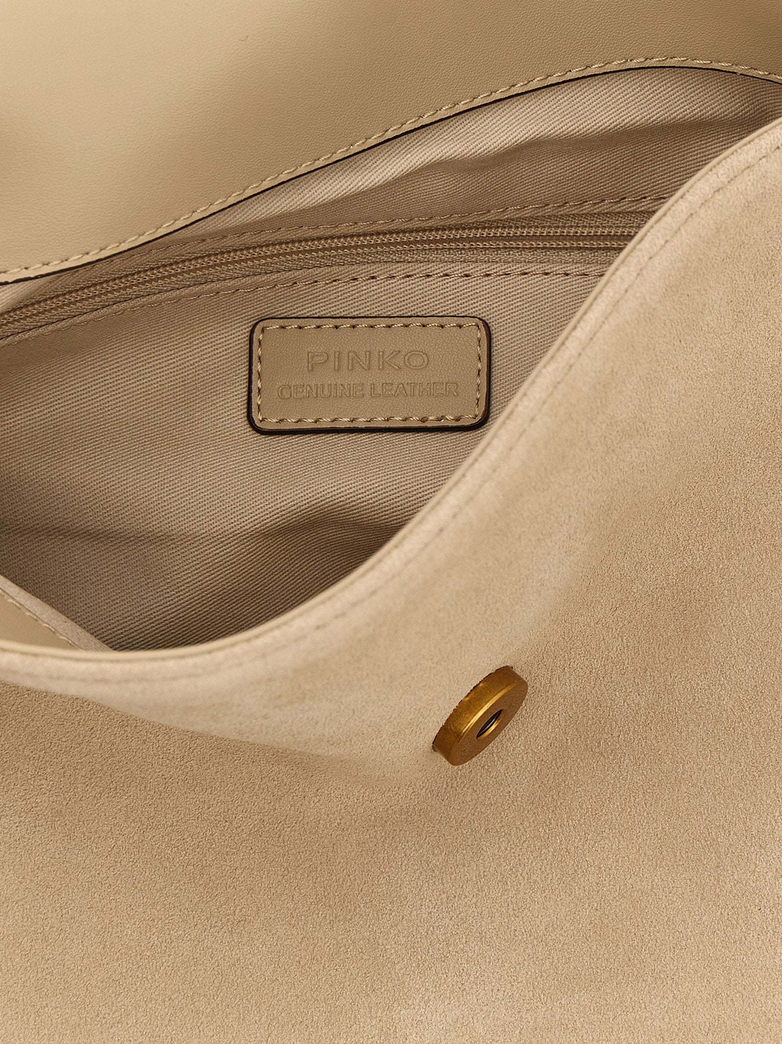 PINKO Beige Saddle Horizontal Shoulder Bag